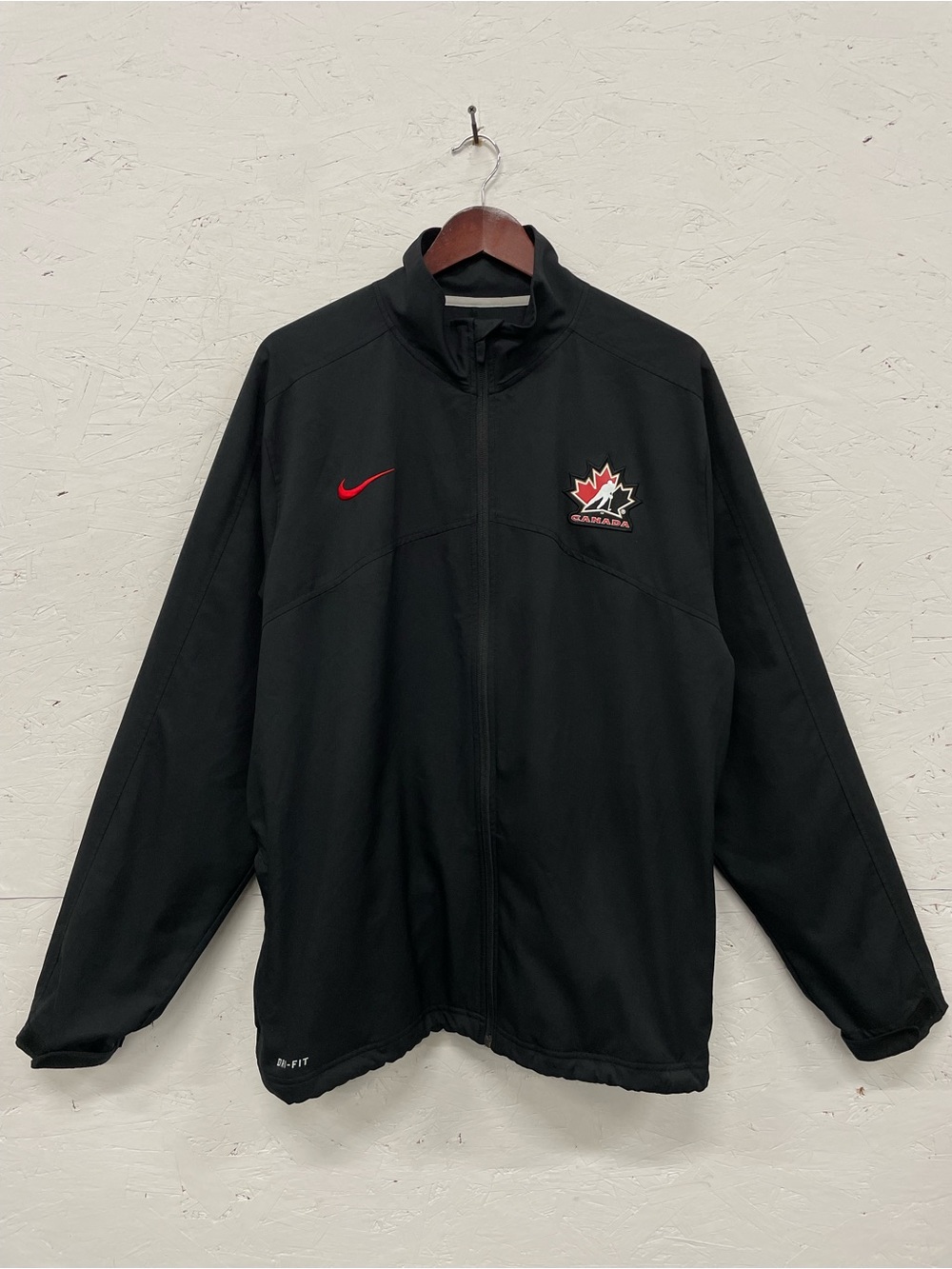 Nike Team Canada Hockey Full-Zip Track Jacket, Size L, Black